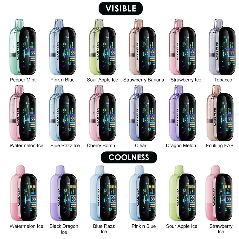 Nexa FLEX Disposable Vape Kit 1200mAh 18ml (Visible: 35K Puffs; Coolness: 25K Puffs)