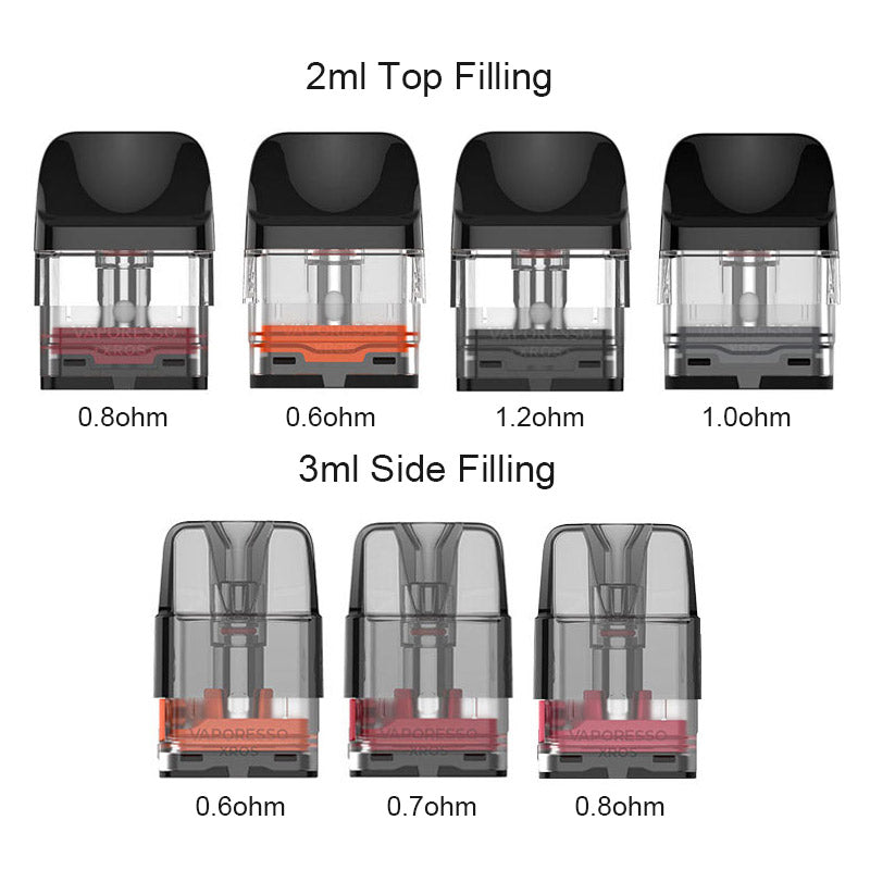 Vaporesso Xros Series Pod Cartridge for Xros  Xros 2 Xros Mini  Xros 3  Xros 3 Mini  Xros Nano  Xros 3 Nano  Xros Pro Xros Cube Pod 2ml  3ml (4pcspack)