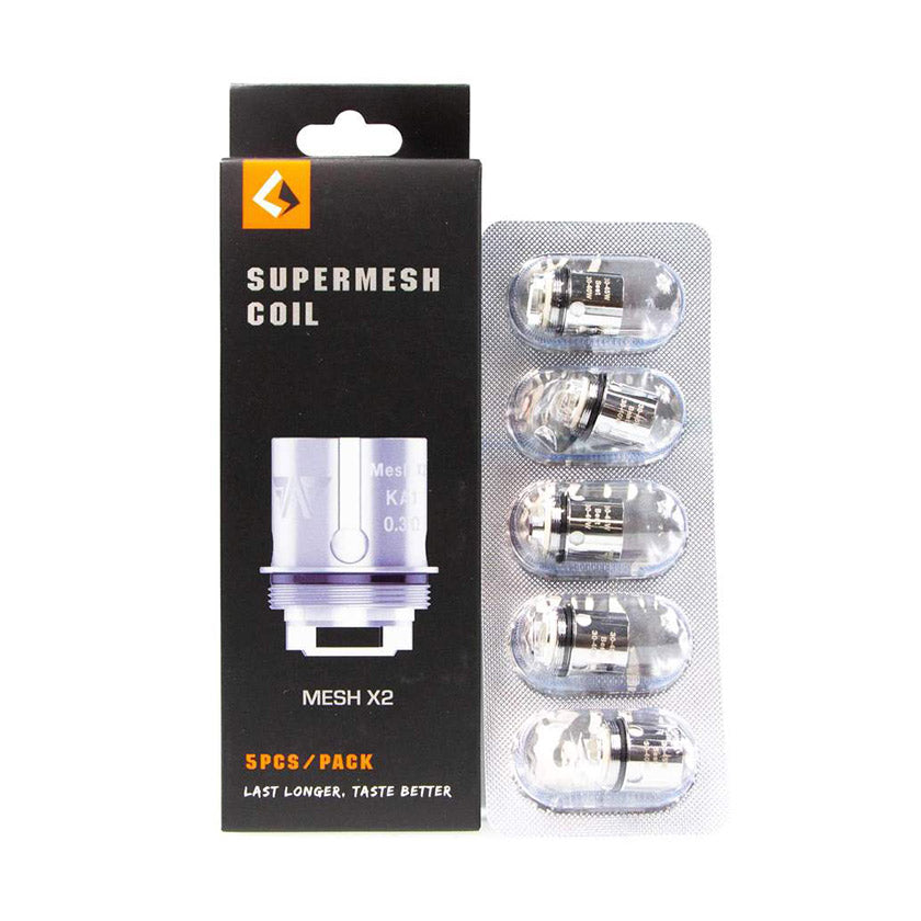 Geekvape Super Mesh Coils (0.2ohm & 0.4ohm) for Aero Mesh,Shield,Cerberus Tank Atomizer，Obelisk C Tank (5pcsPack)