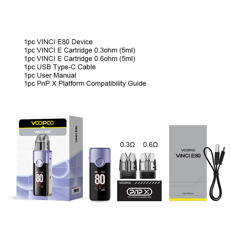 geekvape aegis solo 3 istruzioni VOOPOO Vinci E80 Purple-Gold Gradient Vape Kit main image 0